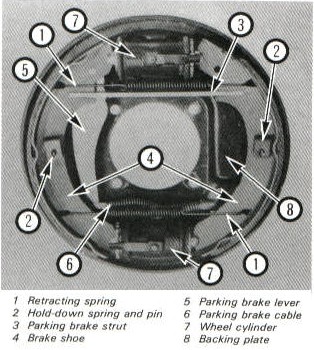 Rear Drum Brake Assembly (Early Style)